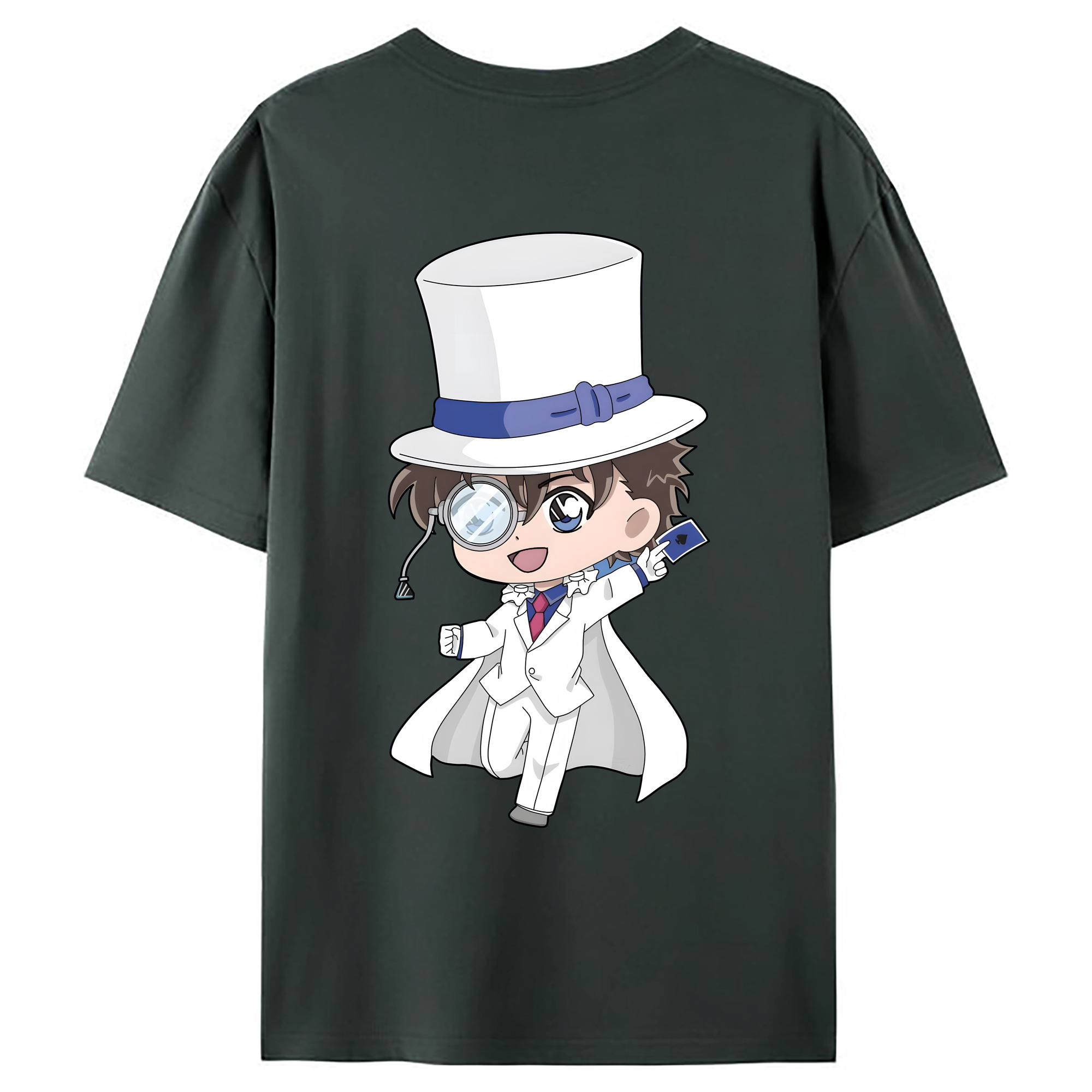 （画像用） 名探偵コナン くろば かいと Detective Conan Kuroba Kaito 綿100％ メンズ半袖Tシャツ（バックプリント） 通気性